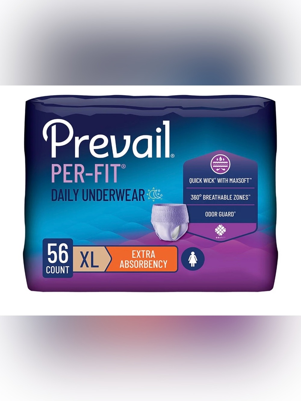 Prevail Per-Fit Daily Underwear for Women - XL Extra Absorbency - Lavender